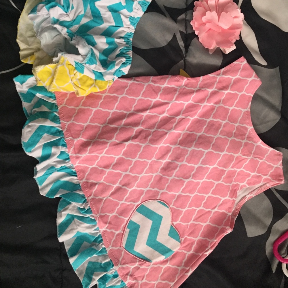 3pc outfit: top, bloomers, headband!